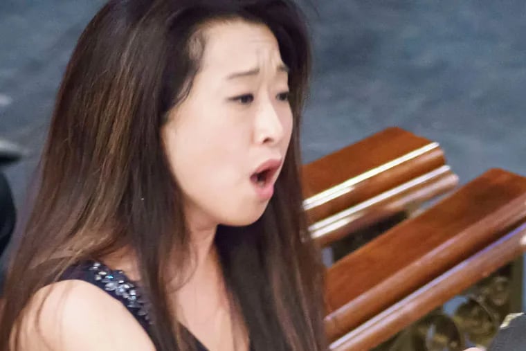 Ah Young Hong performs with the Mendelssohn Club of Philadelphia.
(Credit: Sharon Torello)