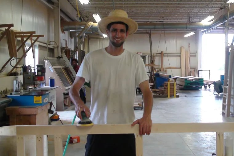 Daniel Seddiqui spent one year traveling around the U.S., learning about craftsmanship and the value that local artisans and farmers contribute to their communities. Here he is doing Amish woodworking in Kinzers, Pa.