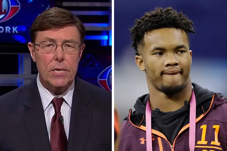NFL Network analyst Charley Casserly (left) is taking heat for a report about the leadership skills of top NFL prospect Kyler Murray.