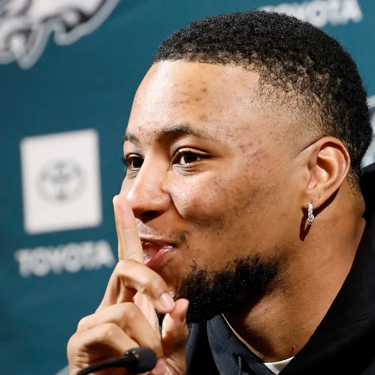 Eagles running back Saquon Barkley got some advice for former center Jason Kelce on this week's episode of "New Heights."