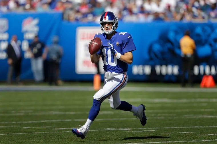 New York Giants quarterback Eli Manning started the first two games this season.