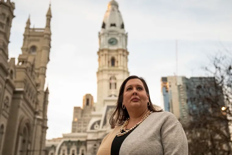 Deja Lynn Alvarez poses for a portrait outside of City Hall on North Broad on Monday, Jan. 14, 2019. Alvarez, a leading trans activist, is declaring her candidacy for City Council at large.