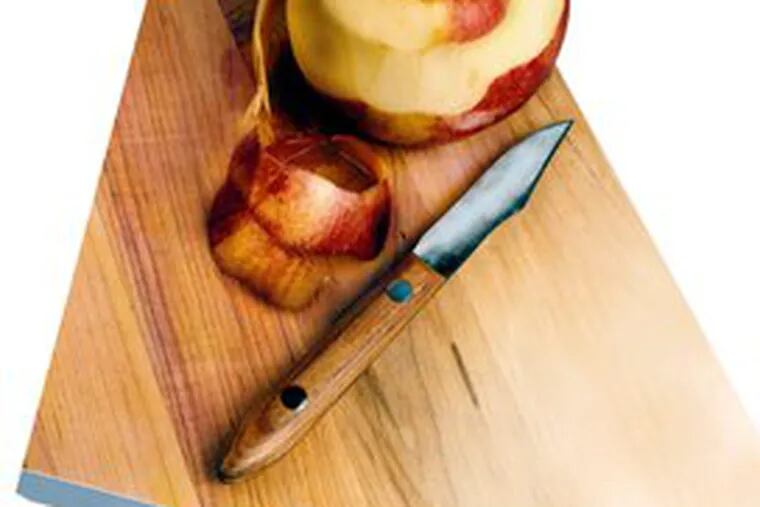 Best to use a wooden or plastic cutting board - never glass - whether you own a handmade knife from E. Warther & Sons cutlery in Dover, Ohio, or a set from Wal-Mart.