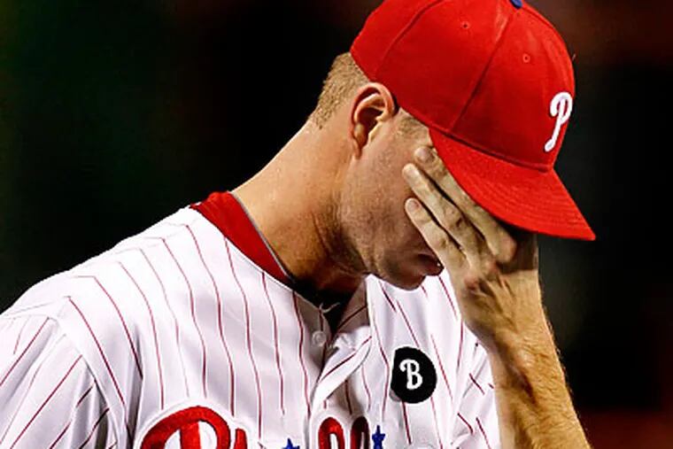 Ryan Madson blew a tie game wide open with two crucial mistakes. (Ron Cortes/Staff Photographer)