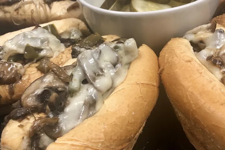 During week seven of the spring 2019 semester, My Daughter's Kitchen students at Sacred Heart got to prepare "Mari's Vegetarian Cheesesteaks" with the inventor of the recipe, Mari Bartram and her daughter, Olivia Bartram.