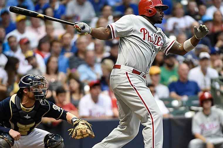 Ryan Howard drove in a run with a base hit in the third inning. (Benny Sieu/USA Today Sports)