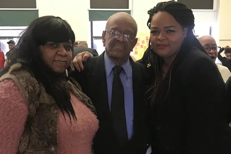 Mr. de Brito, with his daughters in Philadelphia, Anitra Maria Williams (left) and Renita Angele de Brito. He was a no-nonsense man who spoke out if he saw young men getting into trouble.