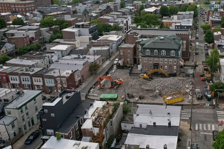After the failure of hard-fought battle to save Fishtown's St. Laurentius Church, the building at Berks and Memphis Streets has been reduced to rubble.