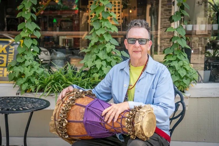 Kevin Diehl, leader and main percussionist for the long-running percussion-centric Philly jazz ensemble Sonic Liberation Front, in Philadelphia, Wednesday, July 20, 2022.