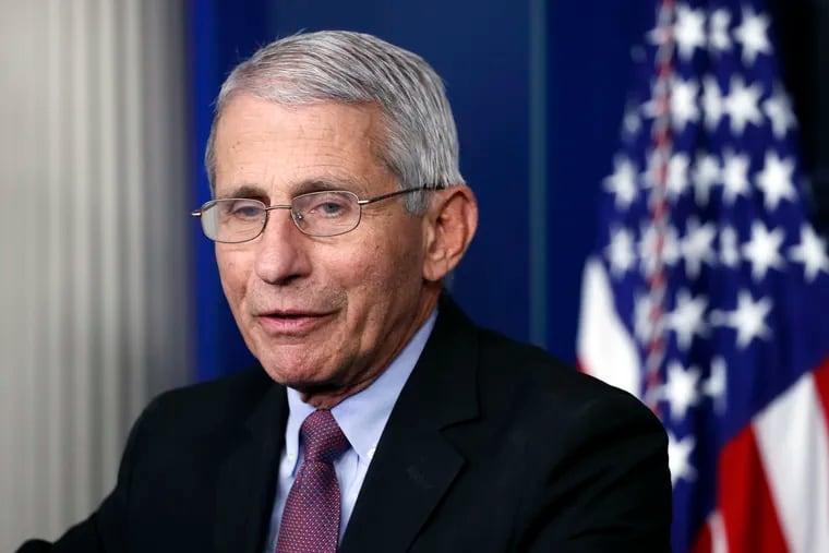 FILE - In this Wednesday, April 22, 2020, file photo, Dr. Anthony Fauci, director of the National Institute of Allergy and Infectious Diseases, speaks about the new coronavirus in the James Brady Press Briefing Room of the White House, in Washington. Three members of the White House coronavirus task force, including Fauci, have placed themselves in quarantine after contact with someone who tested positive for COVID-19, another stark reminder that not even one of the nation’s most secure buildings is immune from the virus. (AP Photo/Alex Brandon, File)