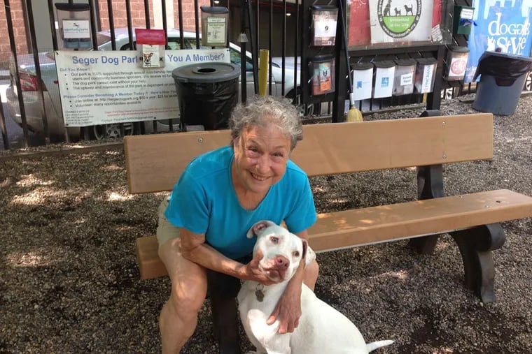 Babette Josephs with Sweetpea, her beloved pooch (Barbara Laker / Daily News Staff).