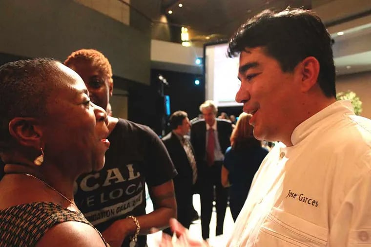 Chef Jose Garces working the room during the 2013 edition of the Garces Foundation gala.