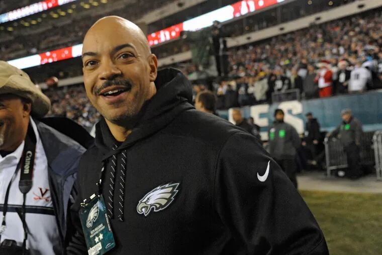 Philadelphia District Attorney Seth Williams along the sidelines at the Redskins versus Eagles game at Lincoln Financial Field December
26, 2015.