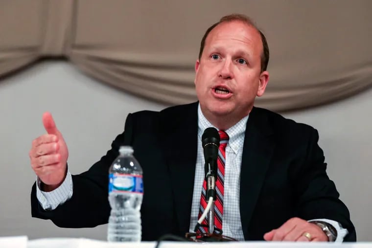 State Sen. Daylin Leach (D.,Montgomery) at a news conference last November. The Senate is investigating a woman's allegation that he lured her into sex when she was a teen.