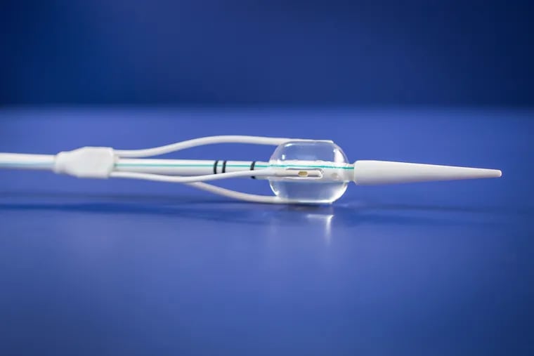This catheter from Fractyl Laboratories is used in duodenal mucosal resurfacing, an endoscopic procedure being tested in people with type 2 diabetes.