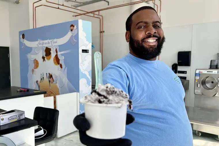Galen Thomas at his new Cloud Cups store and production facility at 3525 I St.