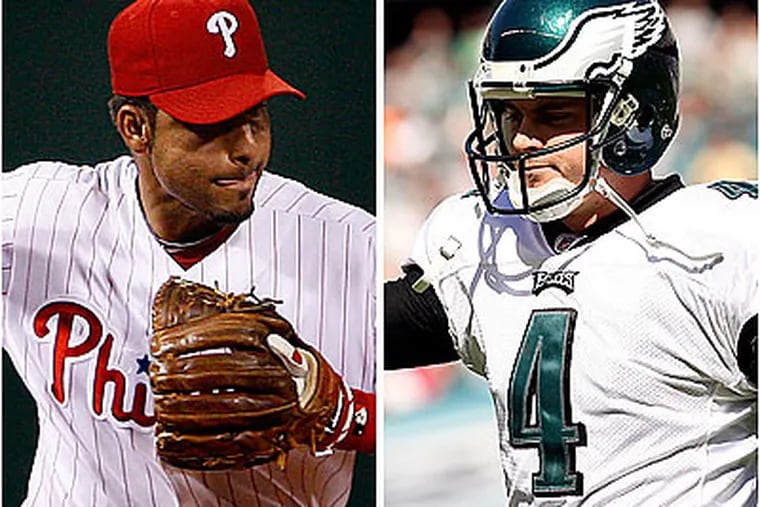 Fans are split over whether the Phillies' or Eagles' logo is better. (Ron Cortes and Yong Kim/Staff Photographers)