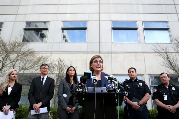 Santa Clara County Public Health Department Director Dr. Sara Cody speaks during a news conference in San Jose, Calif., on Friday, Feb. 28, 2020. Santa Clara County health officials confirmed a second case of unknown origin of the novel coronavirus.