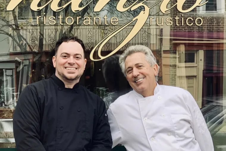 Chef Michael DeLone (left) with Nunzio Patruno, founder of Nunzio Ristorante Rustico, 706 Haddon Ave., Collingswood.