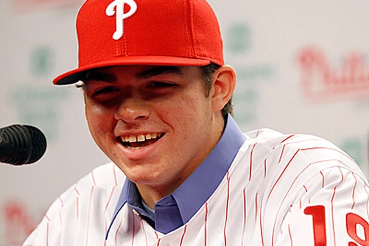 The Phillies' first-round draft pick, Jesse Biddle, met with the media at Citizens Bank Park. (Yong Kim / Staff Photographer)