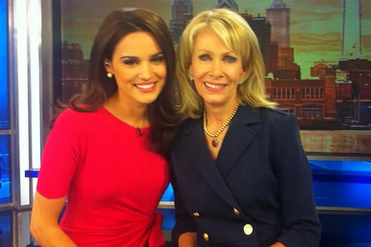 TWITTER Friends or foes? CBS3 anchor Nicole Brewer (left) and meteorologist Carol Erickson seem pretty chummy in this photo posted on Erickson's Twitter feed.