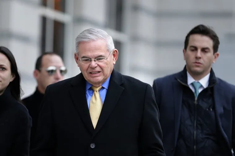 New Jersey Senator Bob Menendez leaves the federal courthouse in Newark, N.J., Tuesday, Nov. 14, 2017. Jurors in Menendez's bribery trial remained deadlocked Tuesday after a judge told them to &quot;take as much time as you need&quot; to reach a verdict on 18 counts against the New Jersey Democrat and his wealthy friend.