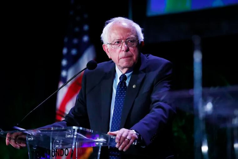 Democratic presidential candidate Sen. Bernie Sanders, I-Vt., pauses while speaking during a forum on Friday, June 21, 2019, in Miami. (AP Photo/Brynn Anderson)