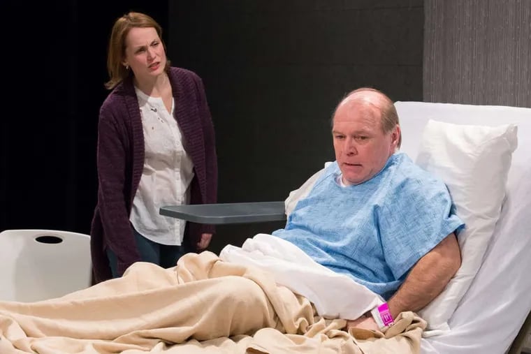 A funny thing happened on the way to a kidney transplant: Julianna Zinkel (left) and Craig Spidle in Michael Hollinger's dark comedy &quot;Under the Skin&quot; at the Arden Theatre.