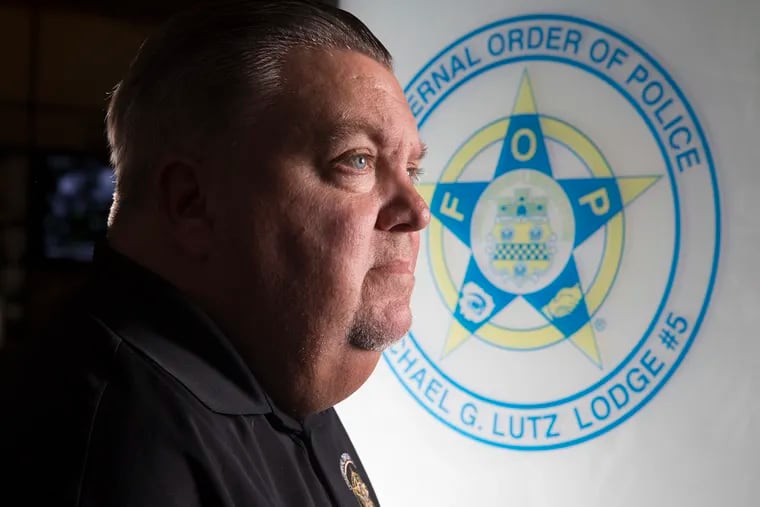 Philadelphia police union chief John McNesby, President of the Fraternal Order of Police, Lodge #5, is shown on Sept. 4, 2019. As police contract comes up for renewal, several progressive groups are asking to have a say in shaping the new contract to effect police reform.