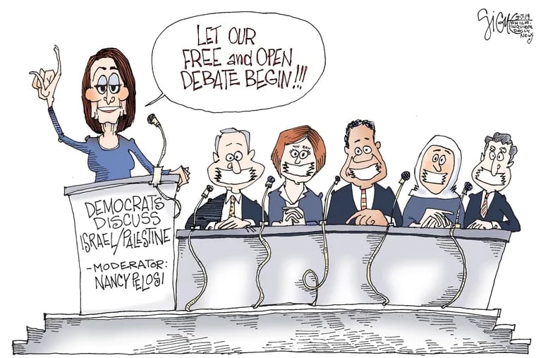 Signe cartoon
TOON07
Democrats Debate Israel
