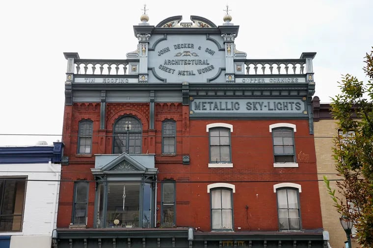 Earlier this year, the Historical Commission listed the John Decker & Son Architectural Sheet Metal Works on the city's historic register. The dramatic cornice was a major reason for the recognition.