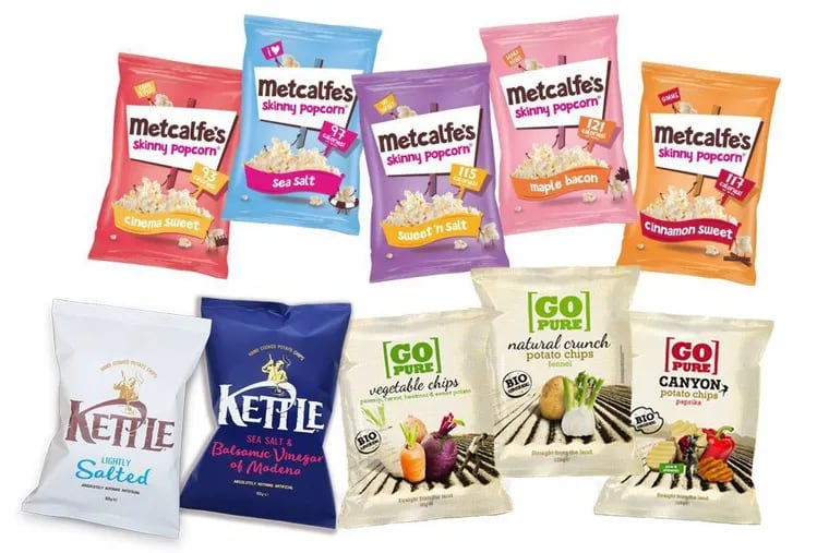 Courtesy photo shows various European snack brands owned by Campbell Soup. The snack brands are part of businesses that Campbell is selling in a bid to reduce debt and focus on its core North American business.