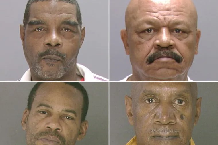 Clockwise, from left: Joseph Anderson, Clarence "Superman" Wright, Jr., Bernard Robinson and Donnell Green are charged.