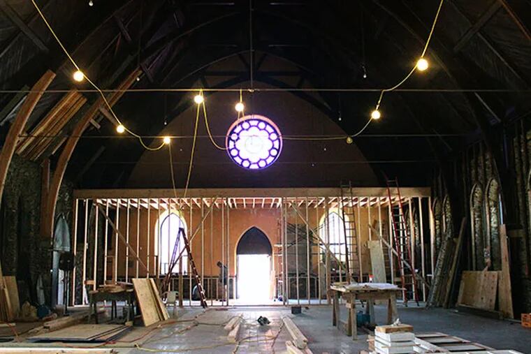 St. Peter's Church in Germantown is under construction to become the Waldorf School.  (Jill Saull photo)