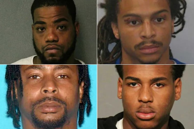 (Clockwise from top left) Anthony Hicks, Lenardo Caro, Yahshaun Stukes-Williams and Shaun Stukes have been charged with firearms offenses in a shooting on the Atlantic City Expressway. Also charged was a 16-year-old boy whose names was not released.