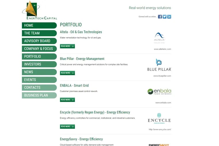 EnerTech Capital was founded in suburban Philly but mostly invests elsewhere in North America