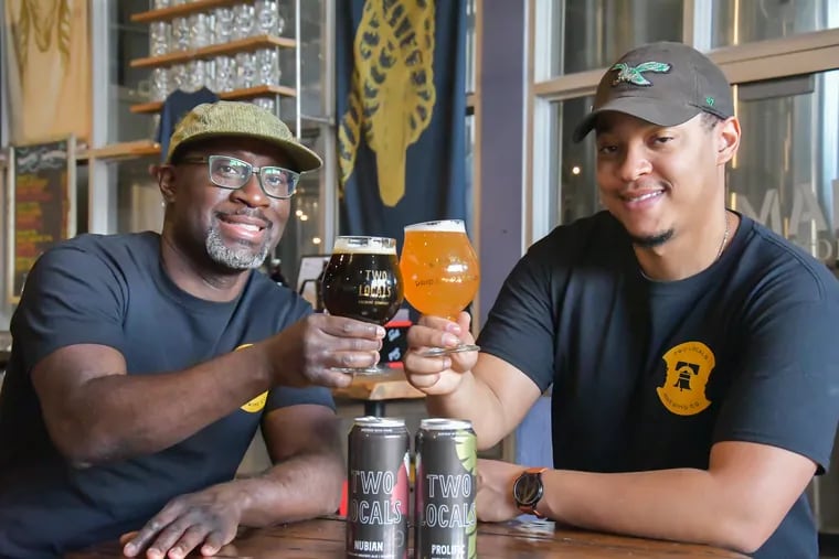 Two Locals Brewing Co. founders Mengistu Koilor (left) and Richard Koilor at Craft Hall. This brother duo is opening up their much-anticipated taproom in University City this December to become the first Black-owned brewery in Philadelphia.