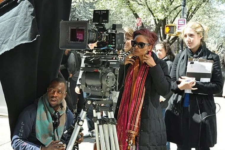 Nefertite Nguvu on set w/crew In the Morning. (Photo: Film In The Morning)