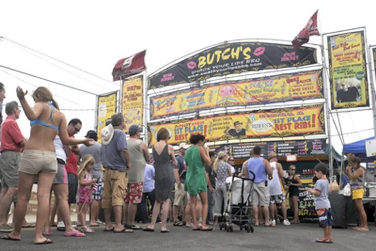 Long lines were the order of the day on the eating side of the New Jersey Barbecue Championship in North Wildwood. The event was the 14th annual state competition. (Tom Gralish / Staff Photographer)