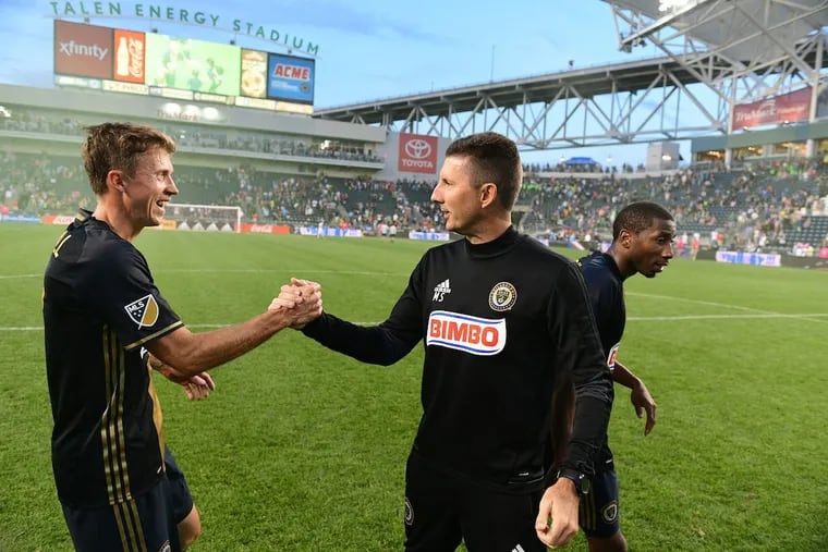 Mike Sorber (center) had been the Philadelphia Union’s top assistant coach since arriving in 2014.
