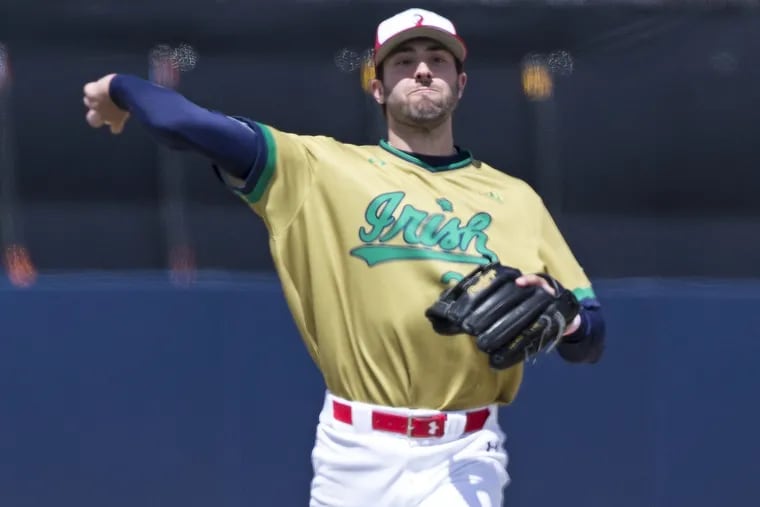 Like Alec Bohm, Phillies think Notre Dame's Matt Vierling can move quick to  majors