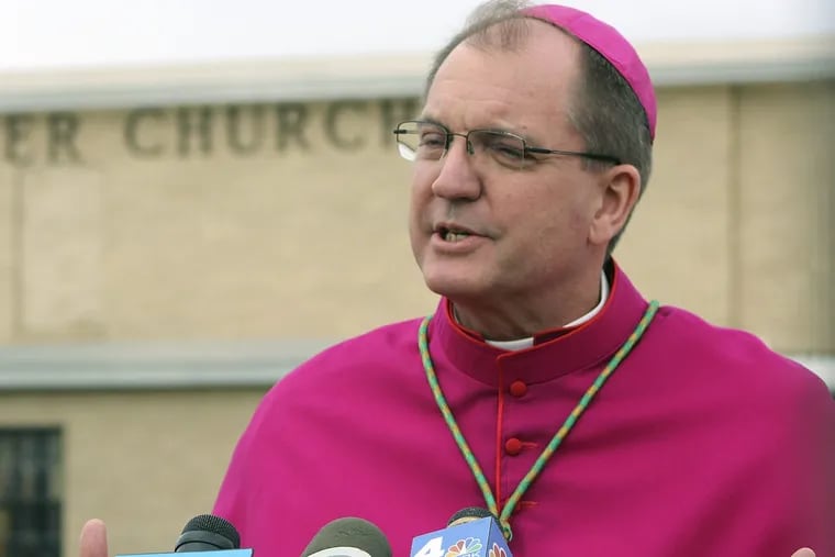 Bishop John Barres, shown here in 2017, recommended to the Vatican in 2014 that the Rev. Michael S. Lawrence remain in retired status and not be removed from the priesthood, despite a second allegation of sexually abusing a boy.