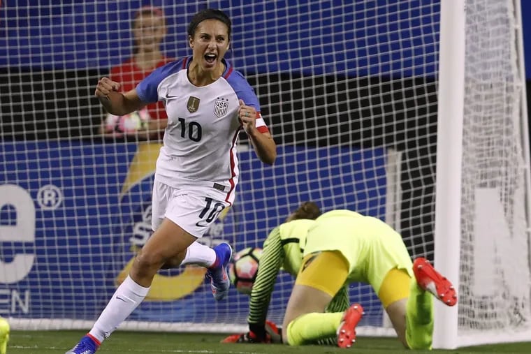 Carli Lloyd has been out of action for nine weeks because of an ankle injury she suffered playing for the National Women’s Soccer League’s Houston Dash.