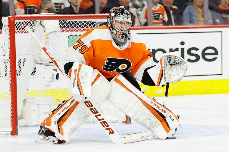 Flyers goaltender Carter Hart left Tuesday night's game against the Capitals with a lower-body injury after the first period and did not return.