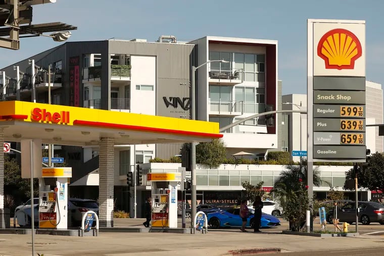A Shell gas station in Los Angeles.