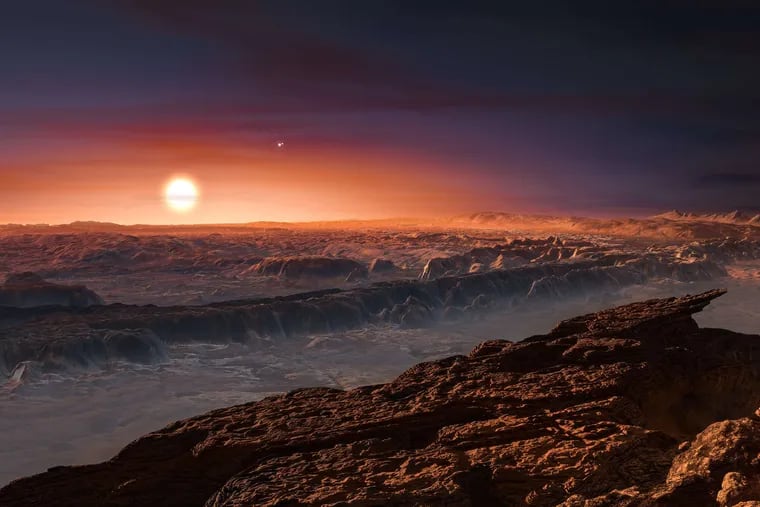 An artist's conception of the surface of the planet Proxima b, which Villanova University scientists say might have the right conditions for the existence of liquid water.