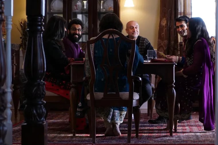 “THE BIG SICK” cast includes (clockwise from left) Shenaz Treasury as Fatima, Adeel Akhtar, Anupam Kher, Kumail Nanjiani, Kuhoo Verma, and Zenobia Shroff.