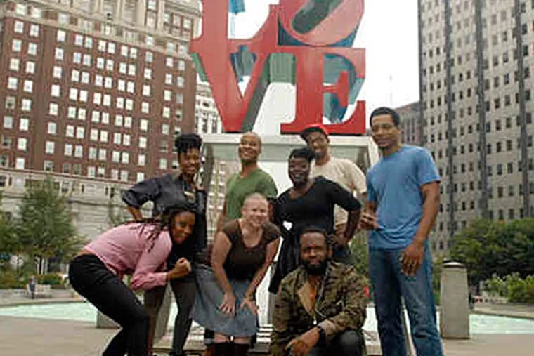 Philadelphia's &quot;creative ambassadors&quot; (from left): Ethel Cee, Rakia Reynolds, Stacey &quot;Flygirrl&quot; Wilson, Rah Crawford, Syreeta Scott, Tayyib Smith, Rich Medina, and Khari Mateen. As part of the marketing campaign to attract young, affluent African Americans, they represent what the city offers in arts, culture, film, and business. (Ron Tarver / Staff)