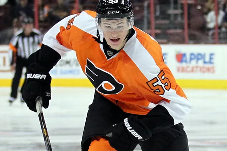 Flyers defenseman Samuel Morin is making strides in his rehab from knee surgery. (Yong Kim/Staff Photographer)