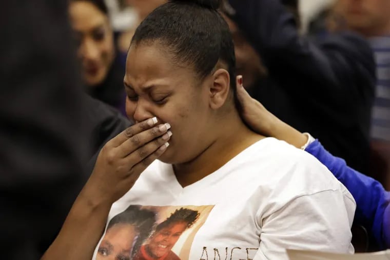 In this 2013 file photo, Nailah Winkfield, mother of 13-year-old Jahi McMath, cries before a California courtroom hearing regarding McMath. New Jersey officials say McMath,has died.